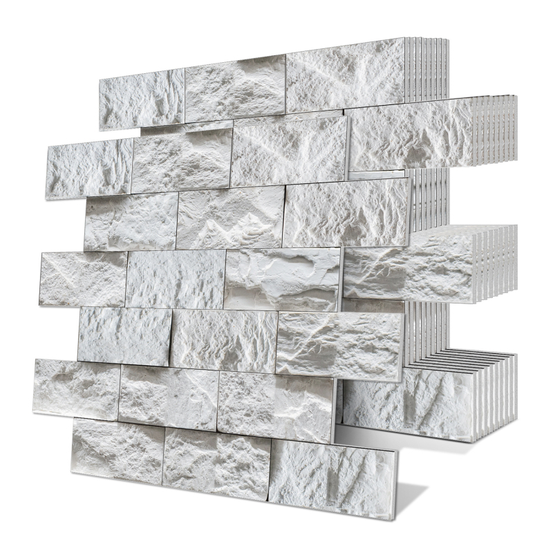 Sienos lipdukas – XPE putų, atsparus vandeniui lipnus 3D siuvimo rašto dekoras virtuvei ir voniai, modelis 22117422025, 1 vnt.