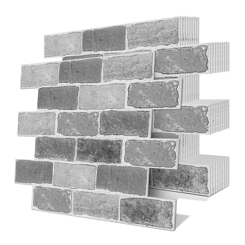 Sienos lipdukas – XPE putų, atsparus vandeniui lipnus 3D siuvimo rašto dekoras virtuvei ir voniai, modelis 22117422025, 1 vnt.