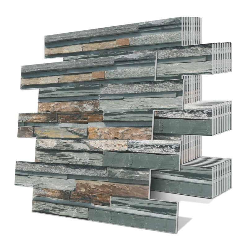 Sienos lipdukas – XPE putų, atsparus vandeniui lipnus 3D siuvimo rašto dekoras virtuvei ir voniai, modelis 22117422025, 1 vnt.