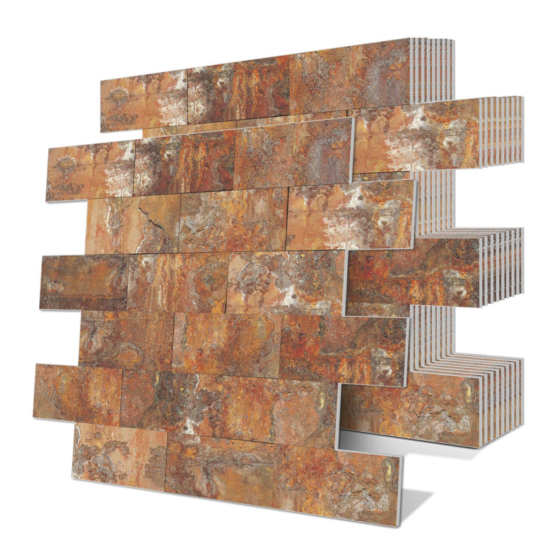 Sienos lipdukas – XPE putų, atsparus vandeniui lipnus 3D siuvimo rašto dekoras virtuvei ir voniai, modelis 22117422025, 1 vnt.