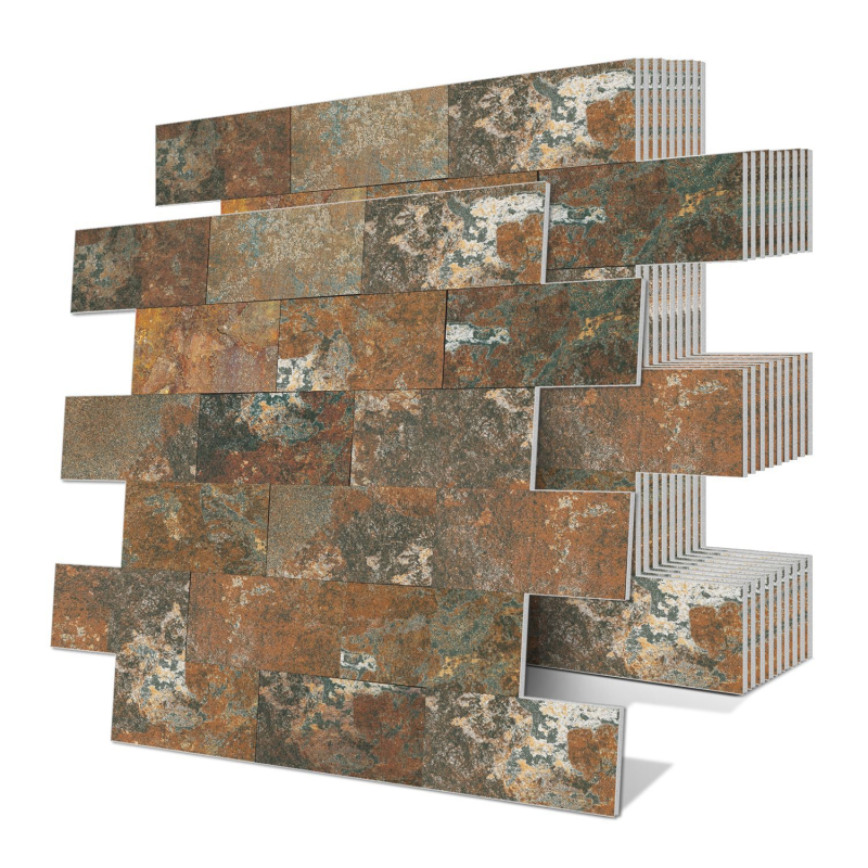 Sienos lipdukas – XPE putų, atsparus vandeniui lipnus 3D siuvimo rašto dekoras virtuvei ir voniai, modelis 22117422025, 1 vnt.