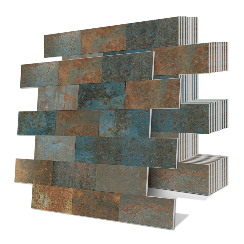 Sienos lipdukas – XPE putų, atsparus vandeniui lipnus 3D siuvimo rašto dekoras virtuvei ir voniai, modelis 22117422025, 1 vnt.