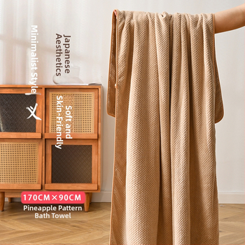 Kupaći ručnik od koralnog fleeca s ananasom, poliester, 150D, 200–300 g, visina dlačica: visoka/niska, za kupanje/plažu