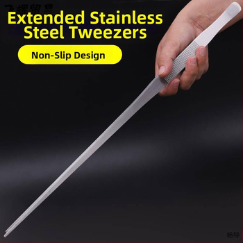 Nerūsējošā tērauda pincetes ar apaļu galvu, neslīdošas, garas akvārijiem (Yang Dao) - rokturis: Cits; gals: Cits; izcelsme: Ķīna