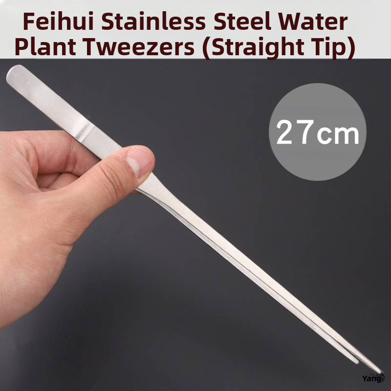 Nerūsējošā tērauda pincetes ar apaļu galvu, neslīdošas, garas akvārijiem (Yang Dao) - rokturis: Cits; gals: Cits; izcelsme: Ķīna