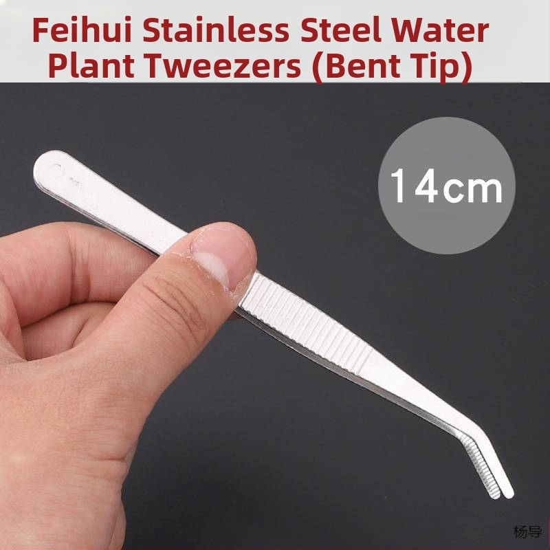 Nerūsējošā tērauda pincetes ar apaļu galvu, neslīdošas, garas akvārijiem (Yang Dao) - rokturis: Cits; gals: Cits; izcelsme: Ķīna