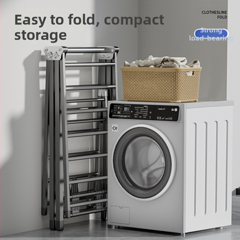 Stovinti skalbinių džiovyklė su sparno formos dizainu, sulankstoma, plieninė konstrukcija, mobilus