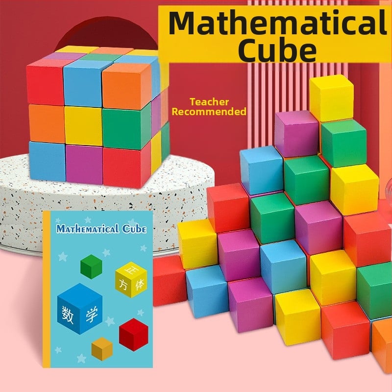 Дървени образователни кубчета за математика: дърво, възраст 7–14 г, 0–38 части, водно-базирана боя, плътностна дъска