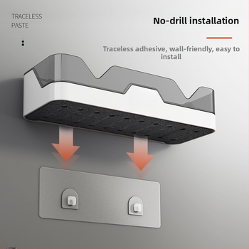 Sieninis vonios kambario laikiklis, be gręžimo, plastikinis, 1 lygis, Skandinaviškas stilius