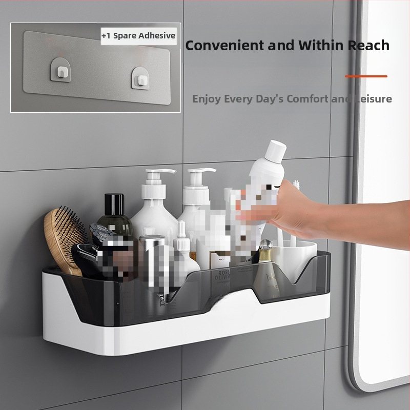 Sieninis vonios kambario laikiklis, be gręžimo, plastikinis, 1 lygis, Skandinaviškas stilius