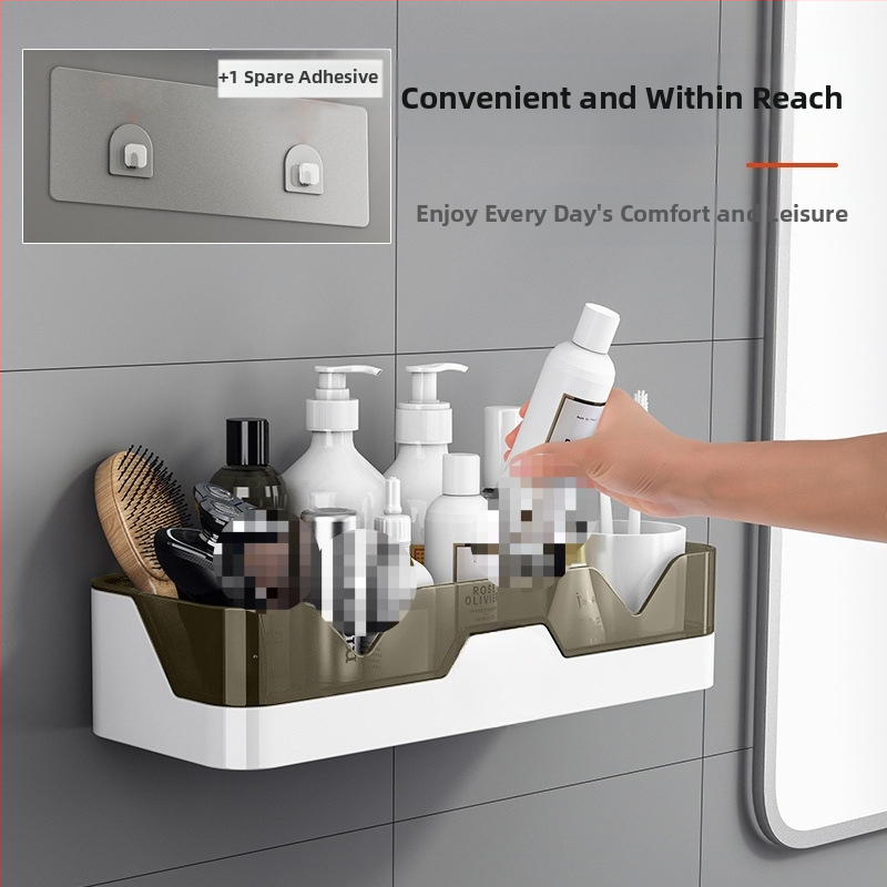 Sieninis vonios kambario laikiklis, be gręžimo, plastikinis, 1 lygis, Skandinaviškas stilius
