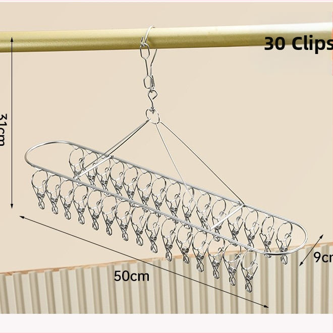 Nerūdijančio plieno daugklipsė džiovyklė, sulankstoma, kojinėms, apatiniams ir šalikams