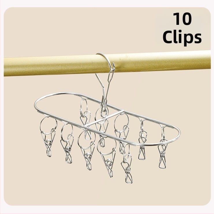 Nerūdijančio plieno daugklipsė džiovyklė, sulankstoma, kojinėms, apatiniams ir šalikams