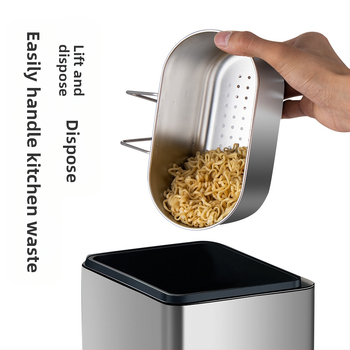 Nerūdijančio plieno nuotekų krepšelis su kabliuku – šiuolaikinis virtuvės organizatorius likučiams, daržovėms ir vaisiams