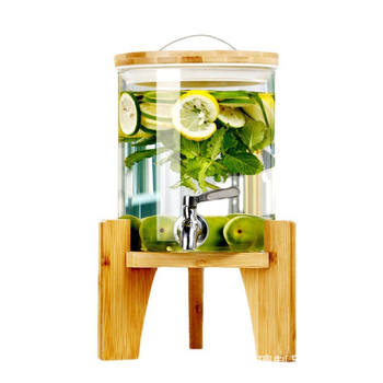 Zhenqi Stiklinė vyno statinė su čiaupeliu – premium, modernus ir paprastas stilius, tinkama vynui, sultims ir vaisių arbatoms