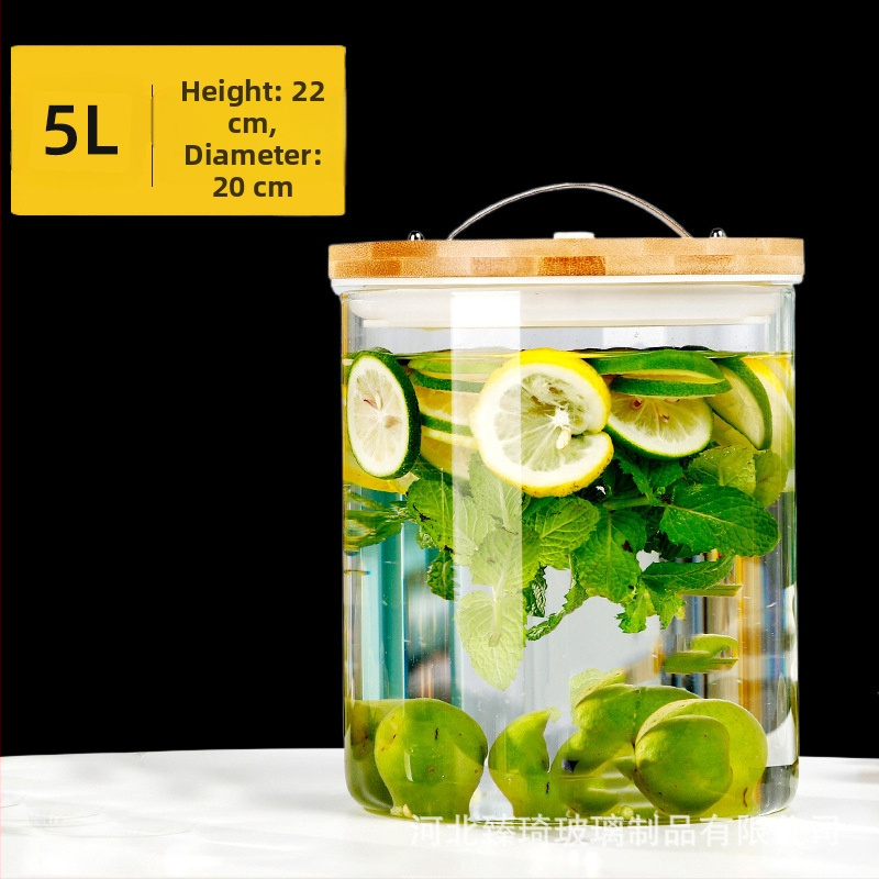 Zhenqi Stiklinė vyno statinė su čiaupeliu – premium, modernus ir paprastas stilius, tinkama vynui, sultims ir vaisių arbatoms