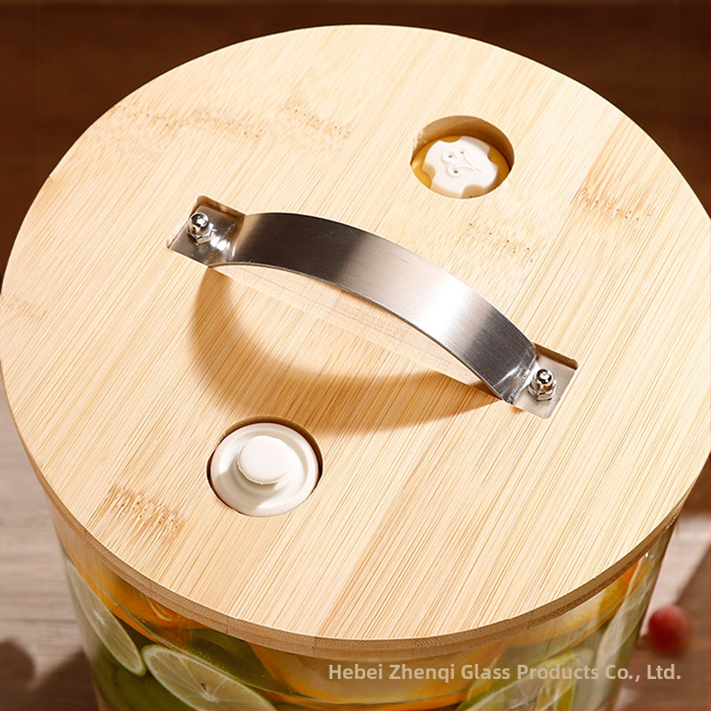 Zhenqi Stiklinė vyno statinė su čiaupeliu – premium, modernus ir paprastas stilius, tinkama vynui, sultims ir vaisių arbatoms