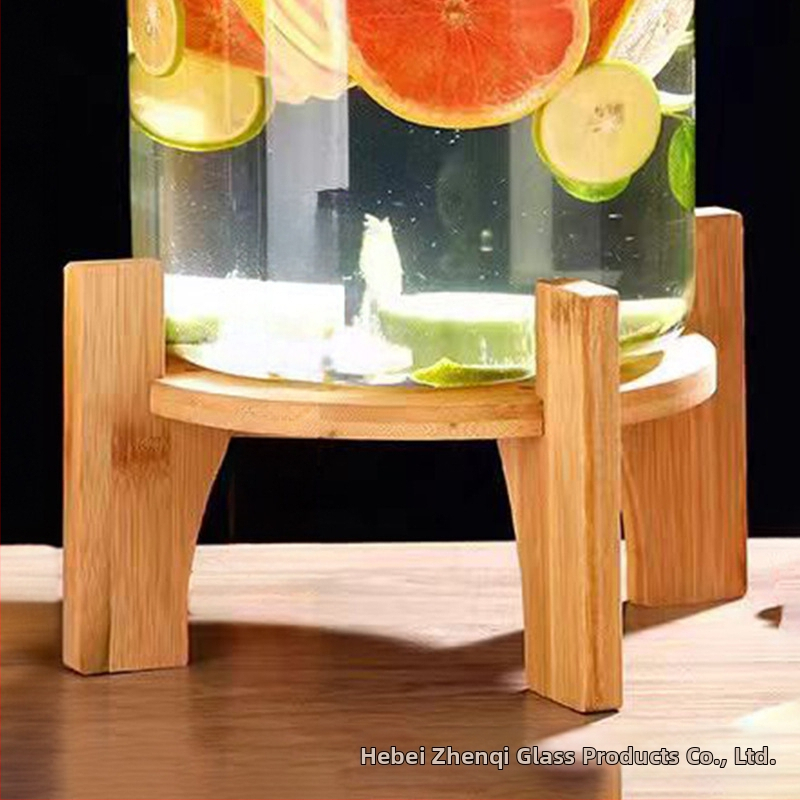 Zhenqi Stiklinė vyno statinė su čiaupeliu – premium, modernus ir paprastas stilius, tinkama vynui, sultims ir vaisių arbatoms