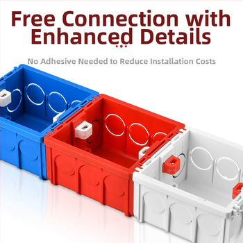 Lizdų priedai, 86 tipo universalus lizdas, PVC laidų dėžutė, įmontuojama jungčių dėžė