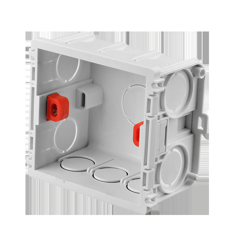 Lizdų priedai, 86 tipo universalus lizdas, PVC laidų dėžutė, įmontuojama jungčių dėžė