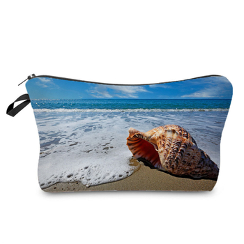 Козметична чанта с шарка Shell от полиестер, подплата от полиестер, многофункционално съхранение за пътуване