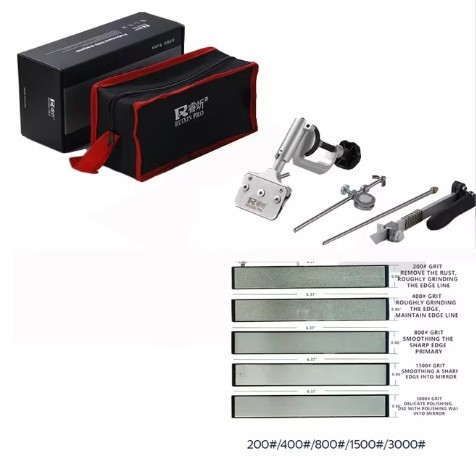 Peilių galandimo įrenginys su fiksuotu kampu, apgriežtas rotacinis mechanizmas greitam galandimui, nerūdijančio plieno konstrukcija