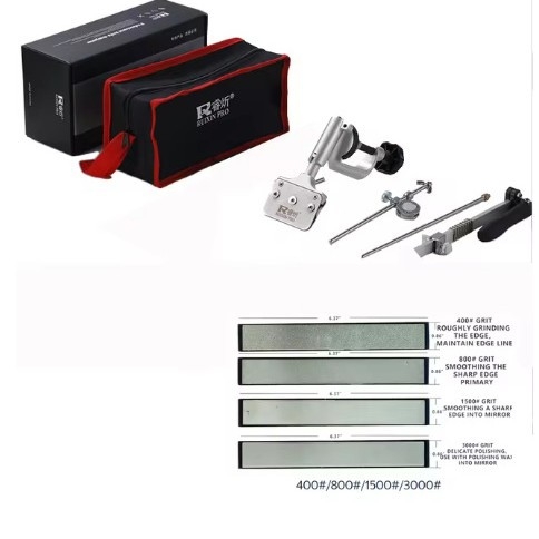 Peilių galandimo įrenginys su fiksuotu kampu, apgriežtas rotacinis mechanizmas greitam galandimui, nerūdijančio plieno konstrukcija