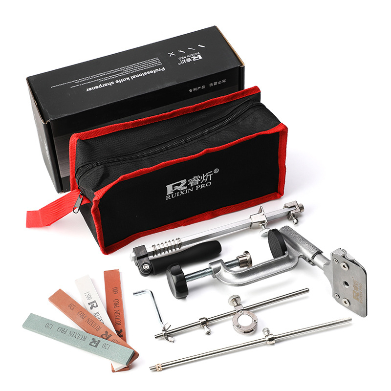 Peilių galandimo įrenginys su fiksuotu kampu, apgriežtas rotacinis mechanizmas greitam galandimui, nerūdijančio plieno konstrukcija