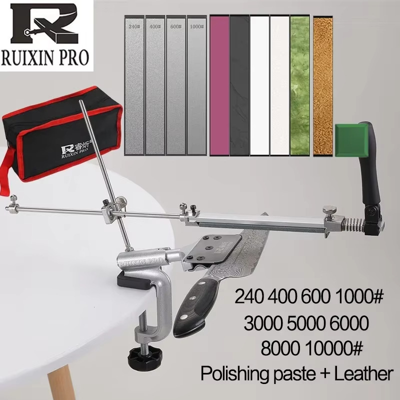 Peilių galandimo įrenginys su fiksuotu kampu, apgriežtas rotacinis mechanizmas greitam galandimui, nerūdijančio plieno konstrukcija