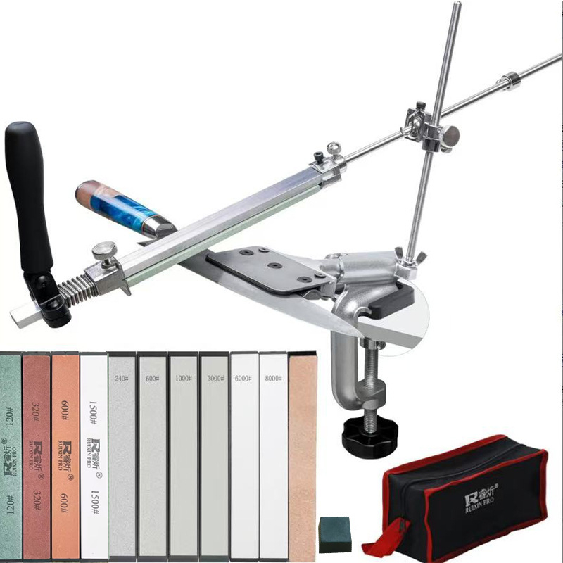 Peilių galandimo įrenginys su fiksuotu kampu, apgriežtas rotacinis mechanizmas greitam galandimui, nerūdijančio plieno konstrukcija