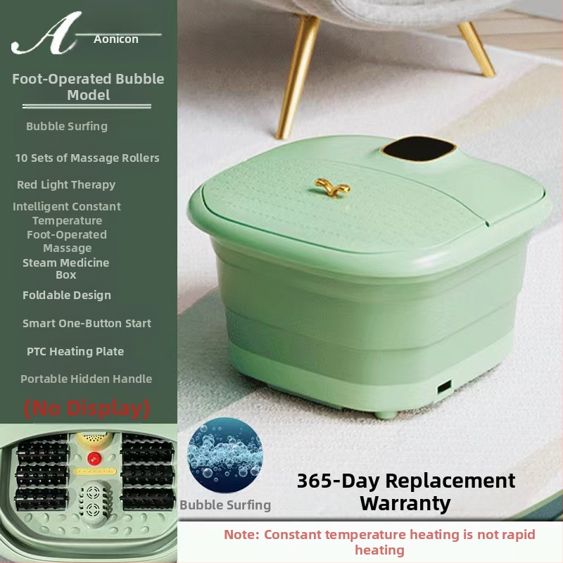 Nešiojama sulankstoma pėdų vonelė su automatinė masáže ir termostatine šildymu, vidinis gylis 20–30 cm
