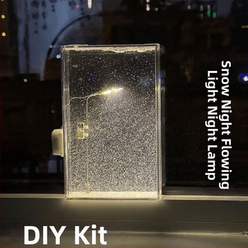 DIY naktinė lemputė rinkinys — geometrinė 3D atmosferos lemputė su sniego tema, įmontuota baterija, įtampa ≤36V