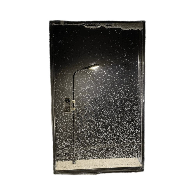 DIY naktinė lemputė rinkinys — geometrinė 3D atmosferos lemputė su sniego tema, įmontuota baterija, įtampa ≤36V