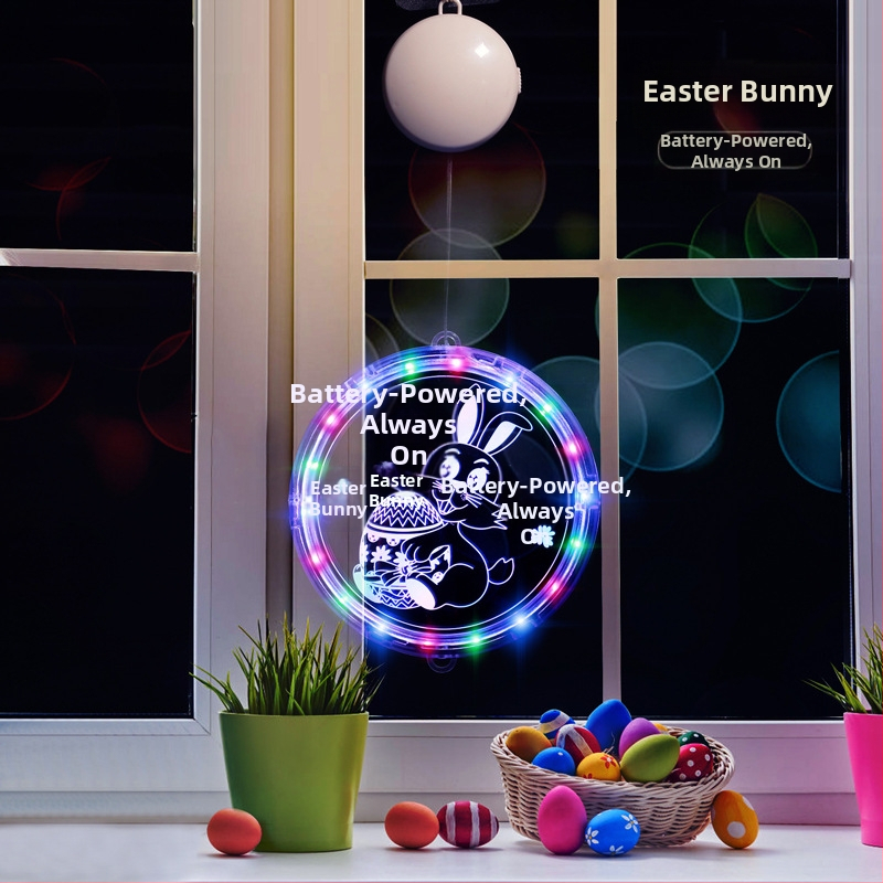 Κρεμαστό φωτιστικό Πάσχα με LED λαγουδάκι, 3D σχέδιο, IP44, ≤36V, διάρκεια ζωής 6000 ωρών