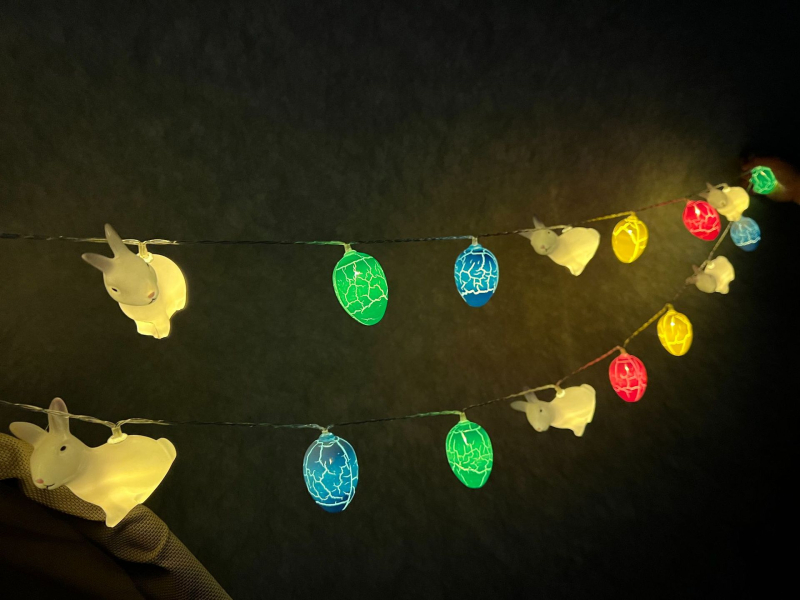 LED αλυσίδα φωτισμού σε σχήμα ραγισμένων αυγών, μήκος 1.5 μ., 10 LED, IP54, 3000K ζεστό λευκό, με μπαταρία