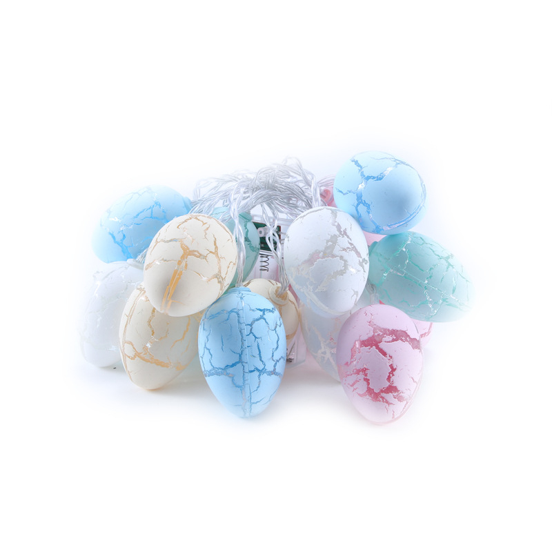 LED stīgu gaismas ar salauztu olu dizainu, garums 1.5 m, 10 LED, IP54, 3000K silti balta, barošana ar baterijām