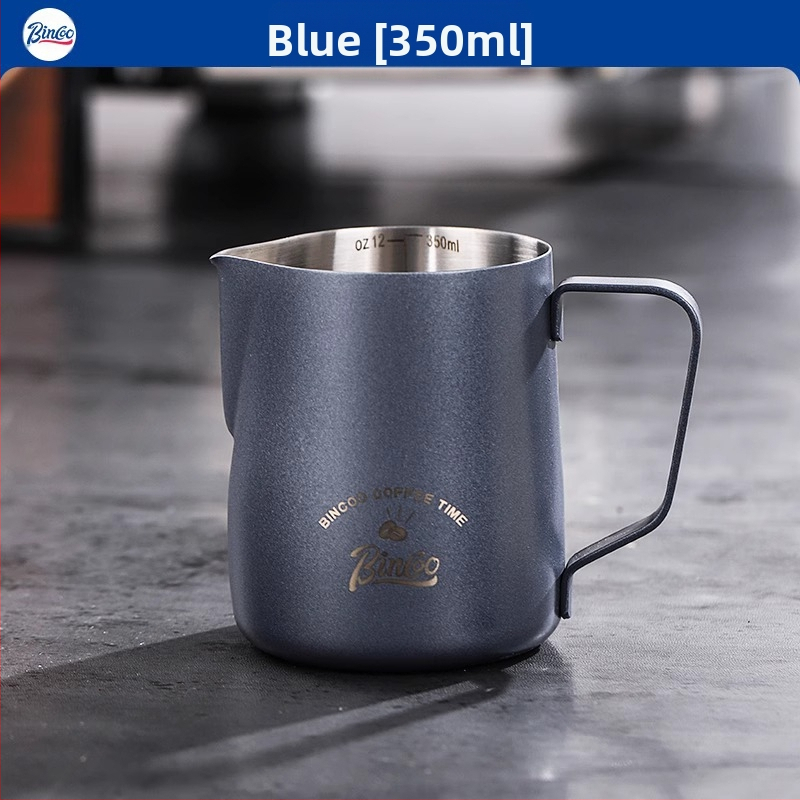 Bincoo nerūdijančio plieno latte art pieno indas, lazeriu graviruotas logotipas, pritaikomas, 165 g, šiuolaikinio stiliaus