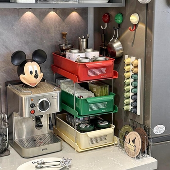 Επιτραπέζια θήκη αποθήκευσης με 3 συρόμενα συρτάρια, προστασία από σκόνη, πλαστικός πολυλειτουργικός οργανωτής