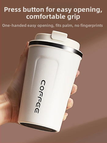 304 nerūdijančio plieno kavos puodelis, nešiojamas automobilio puodelis gėrimams, rankų paruošta kava