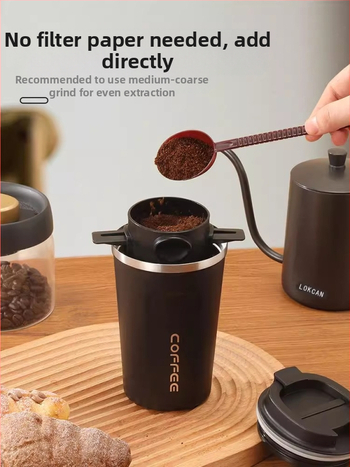 304 nerūdijančio plieno kavos puodelis, nešiojamas automobilio puodelis gėrimams, rankų paruošta kava