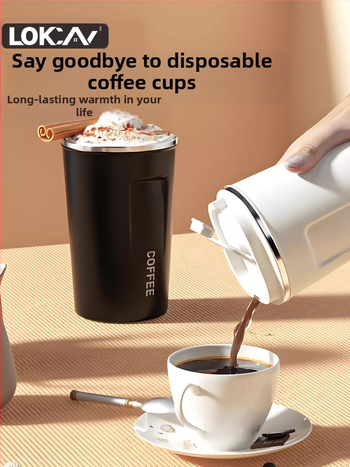 304 nerūdijančio plieno kavos puodelis, nešiojamas automobilio puodelis gėrimams, rankų paruošta kava