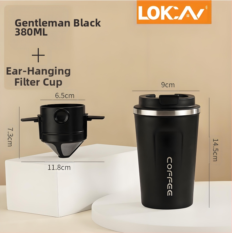 304 nerūdijančio plieno kavos puodelis, nešiojamas automobilio puodelis gėrimams, rankų paruošta kava