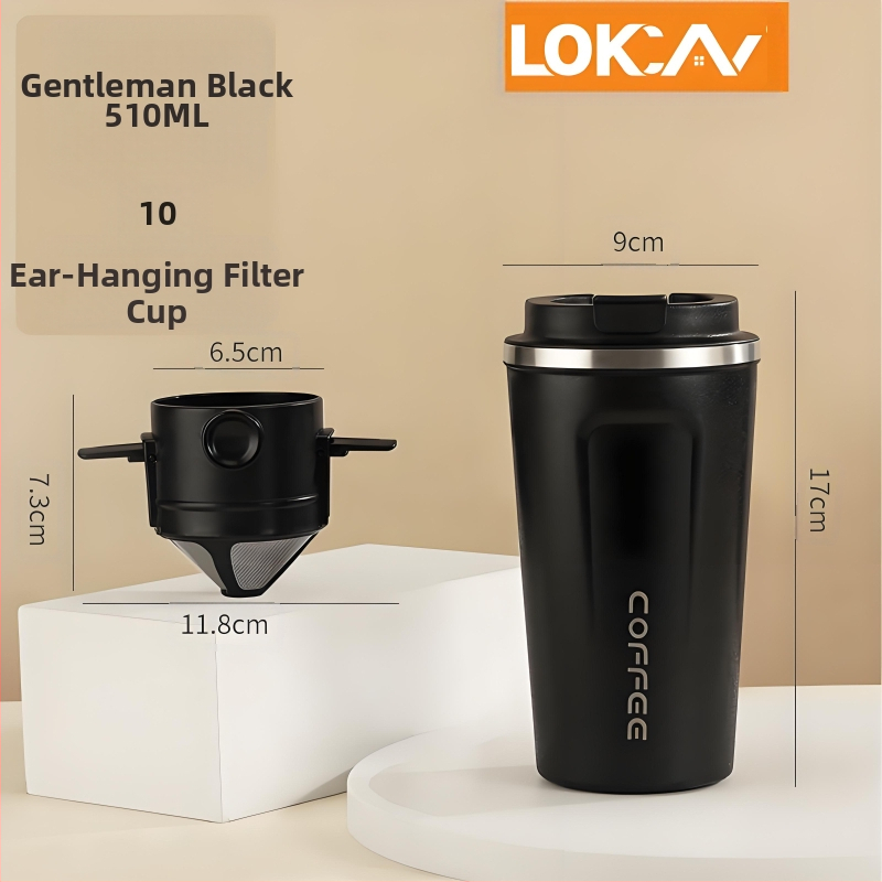 304 nerūdijančio plieno kavos puodelis, nešiojamas automobilio puodelis gėrimams, rankų paruošta kava