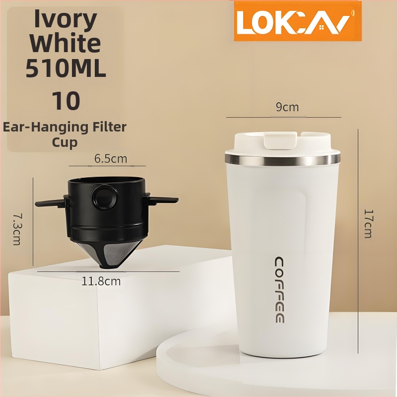 304 nerūdijančio plieno kavos puodelis, nešiojamas automobilio puodelis gėrimams, rankų paruošta kava