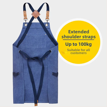 Ποδιά από καμβά χωρίς μανίκια με πολλαπλές τσέπες για κηπουρική, μπάρμπεκιου και επισκευές αυτοκινήτων — αντιλερωτικό, σύγχρονο μινιμαλιστικό στυλ