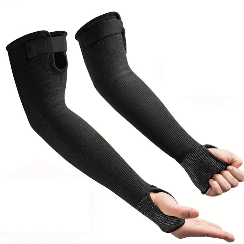 Griezuma izturības apakšdelma aizsargs, HPPE materiāls, 45 cm garš, 1 pāris, piemērots darbam ar instrumentiem