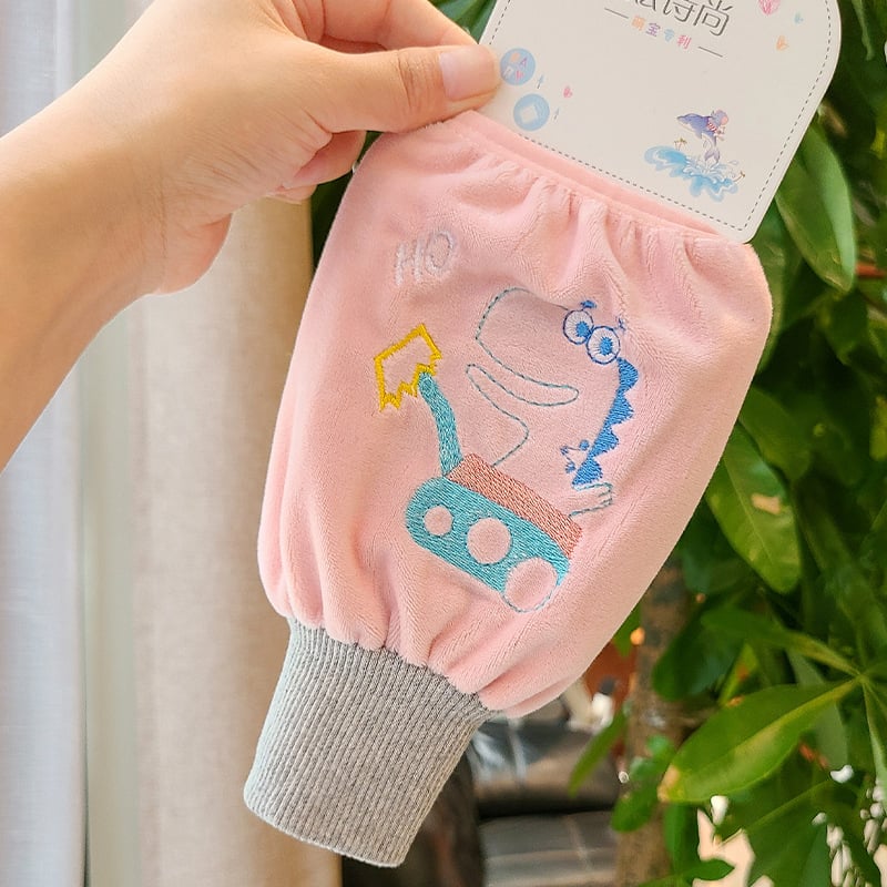 Παιδικά μακριά προστατευτικά μανίκια με κέντημα γάτας, πολάρ φλίς ύφασμα, καρτούν σχέδιο, φθινοπωρινό-χειμερινό, ηλικίες 3–13 ετών