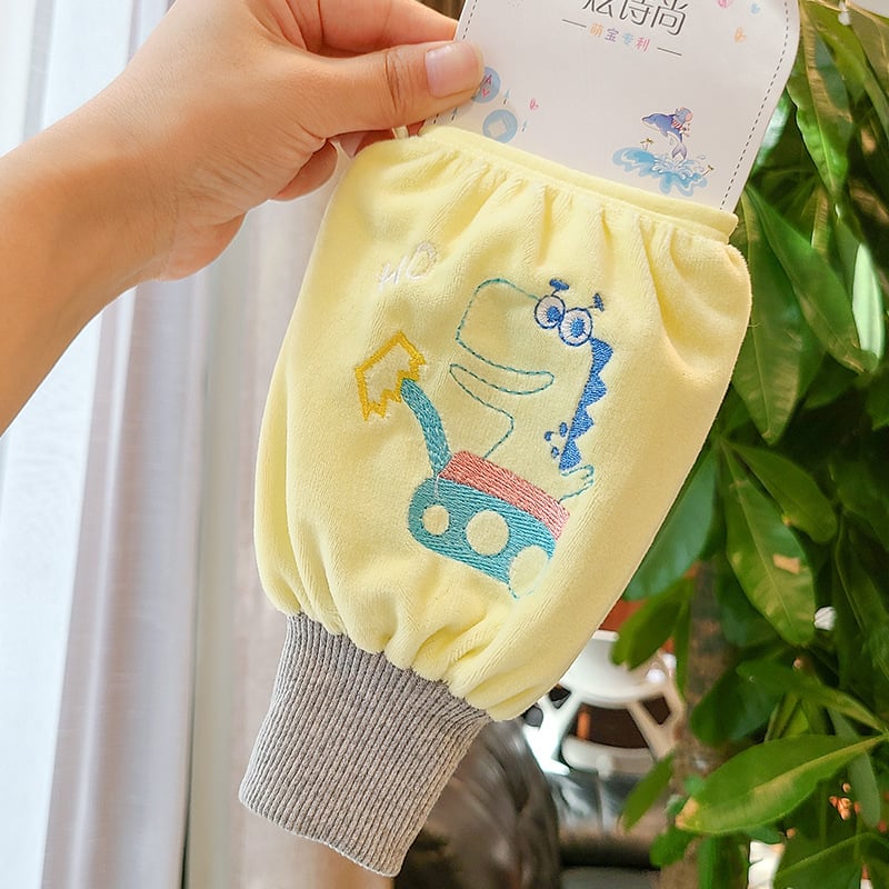 Παιδικά μακριά προστατευτικά μανίκια με κέντημα γάτας, πολάρ φλίς ύφασμα, καρτούν σχέδιο, φθινοπωρινό-χειμερινό, ηλικίες 3–13 ετών