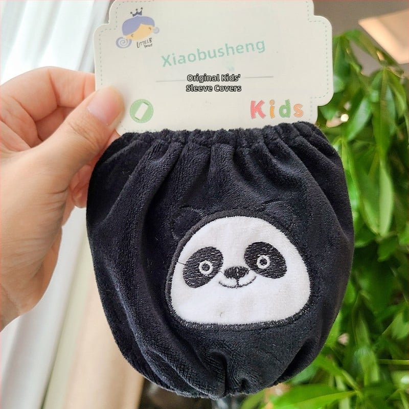 Παιδικά μακριά προστατευτικά μανίκια με κέντημα γάτας, πολάρ φλίς ύφασμα, καρτούν σχέδιο, φθινοπωρινό-χειμερινό, ηλικίες 3–13 ετών