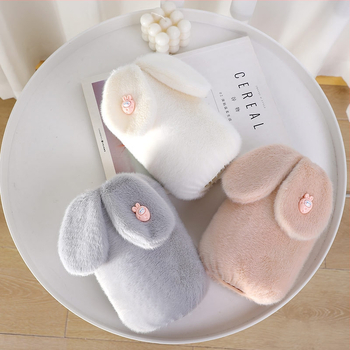 Γυναικείες μανσέτες χεριών με βελούδινη επένδυση, σχέδιο καρτούν, κεντημένες λεπτομέρειες, αντιλερωτική λειτουργία, φθινοπωρινό-χειμερινό